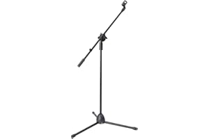 NONE MANUFACTUER Boom Microphone Mic Stand Holder Professional Adjustable With 1 Free Clips for Musicians Party Stage Black