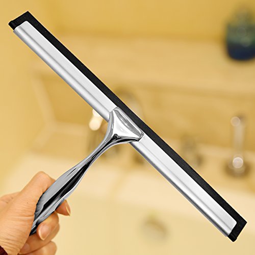 Dailyart® Edelstahl Squeegee Bad-und Duschabzieher Fensterwischer mit hochwertiger Gummilippe für streifenfreies Abziehen–Inbegriffen Wandaufhänger - 2