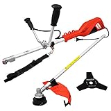 HECHT Elektro-Motorsense 1445 Rasen-Trimmer Freischneider (1400 Watt, inkl. Fadenspule, 3-Zahnmesser und Tragegurt) - 4