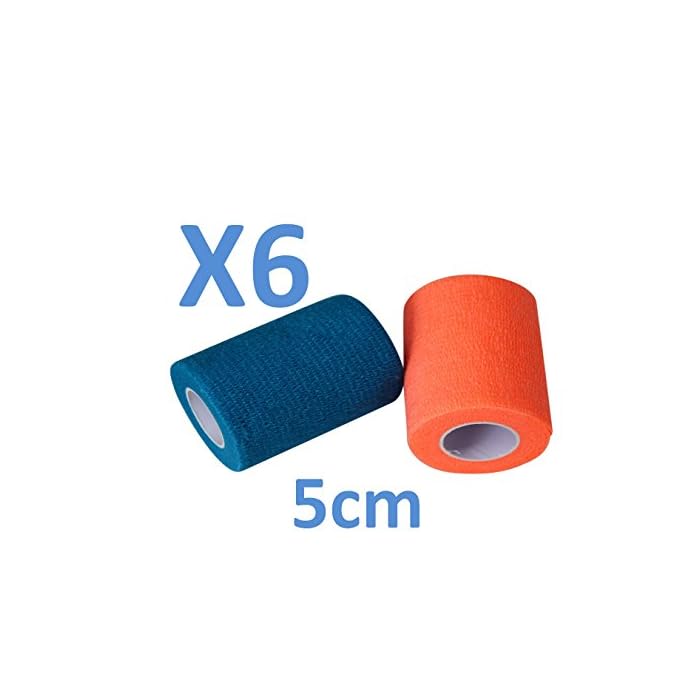 Buy PintoMed ORANGE and LIGHT BLUE Cohesive Bandage Stretched 6 Rolls