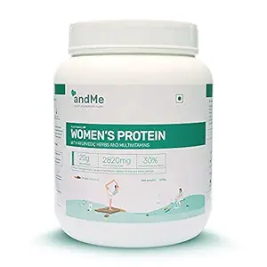 andMe Womens Plant-Based Protein 500g | Chocolate Almond | With Ayurvedic Herbs, Vitamin & Minerals for Weight Management, Hormonal Balance, Better Metabolism, Skin and Hair Health - 15 Servings