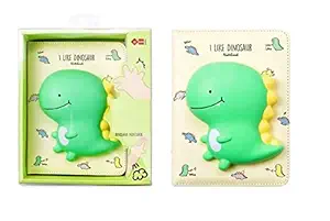 FunBlast Diary for Kids, 3D Squishy Destress Notebook Diary, Diary Notepad, Fancy Diary for Kids, Diary for Kids/Adult Stylish- 120+ Pages (Pack of 1 Pcs, Multicolor) (Dinosaur)
