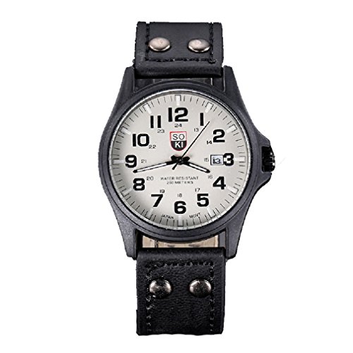 Tonsee Wasserdicht Datum Uhr Vintage klassische Herren Sportquarz Armee Armbanduhr schwarz Tonsee Wasserdicht Datum Uhr Vintage klassische Herren Sportquarz Armee Armbanduhr schwarz