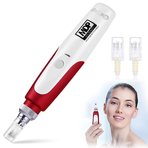 KoiBeauty Dermapen 0.25-2.0mm Adjustable, Derma pen Electric with 2 Cartridges, CE Certification, Anti Aging| Acne Scars| Anti Wrinkles| Anti-hair Loss| Hair Growth, Professional manuals for Beginners