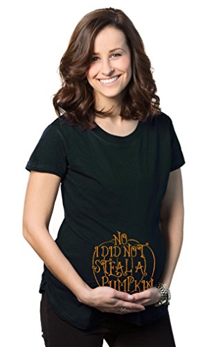 Women's No I Did Not Steal A Pumpkin Maternity T Shirt Funny Pregnancy Tee L