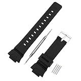 Uhrarmband Ersatzband Resin Schwarz G-SHOCK G101 G100 G2110 G2310 16MM Kautschukband mit 2 Ohr Nadel