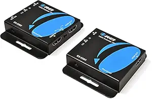 4K HDMI Over CAT6/CAT7 Extender by OREI Extender RJ45 4K@30Hz Upto 130 Ft 1080P Upto 230 FT Full HD POC Transmitter & Receiver IR Loop Out (EX-230C)