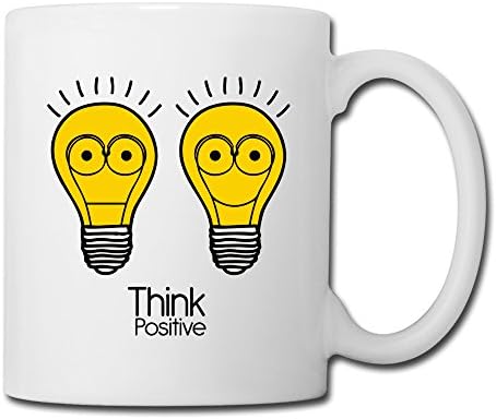 Long5ZG Think Positive Funny Ceramic Mug Coffee Cup One Size