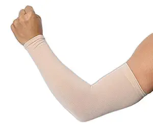 PinKit Let's Slim sunscreen ice sleeve cuff riding driving arm sleeve (Unisex) - Beige 1 Pair