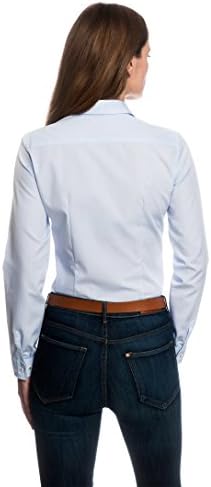 Embraer Women's Blouse Modern-fit Non-Iron 100% Cotton Kent Collar Long-Sleeve Plain Colour Nice Elegant Ladies Fashion Stylish for Office Work, Formal and Casual Events