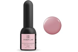 DIDIER LAB - Fiber Base Gel de Uñas Nude - Gel Base Coat para Pintauñas Semipermanentes con Vitaminas y Minerales - Base Coat Semipermanente Fortalecedora para Lámpara LED UV - 10 ml