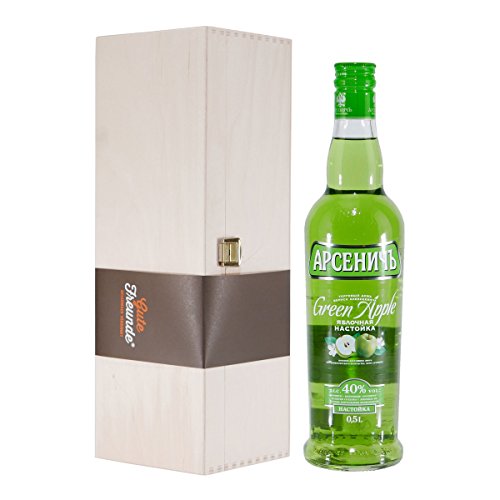 Preisvergleich Produktbild Arsenitch Vodka Green Apple mit Geschenk-Holzkiste