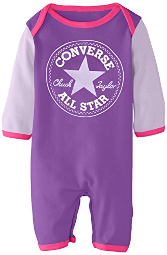 Converse Baby-Girls Romper, Allium Purple, 3-6 Months
