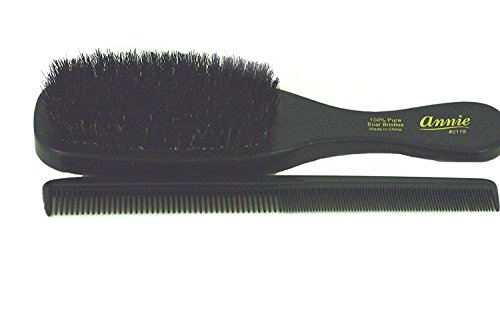 Wave Hair Brush SOFT 100% pure boar bristles with FREE comb