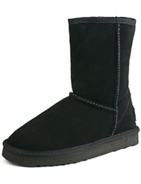 ShenDuo Herren Wasserdicht Winterstiefel Schlupfstiefel Leder Boots D5625