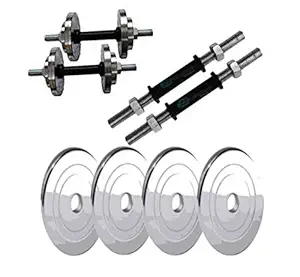 HASHTAG FITNESS Gym equipments for Home 40KG Chrome Steel Gym Plates with 14
