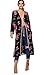 Produktbild Damen Schwarz Aria Dark Floral Piped Woven Tie Kimono - M