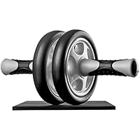 Ultrasport Ab Roller Attrezzo fitness maneggevole e trainer per muscoli addominali con supporto per le ginocchia e istruzioni per gli esercizi, Unisex adulto, Nero
