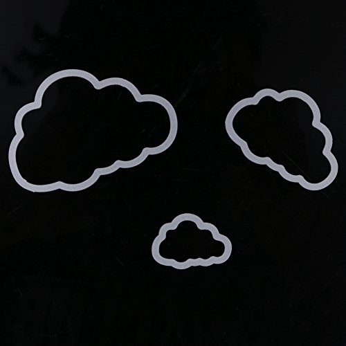 Demiawaking 3Pcs Metall Wolken Form Stanzschablonen Metall Schneiden Schablonen für DIY Scrapbooking Album, Schneiden Schablonen Papier Karten Sammelalbum Dekor (20) - 4