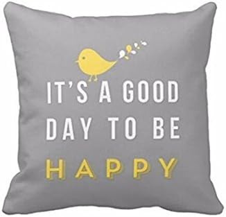 Moonuy Cushion Cover, Yellow Bird Letter Square Throw Pillow Case Home Decor