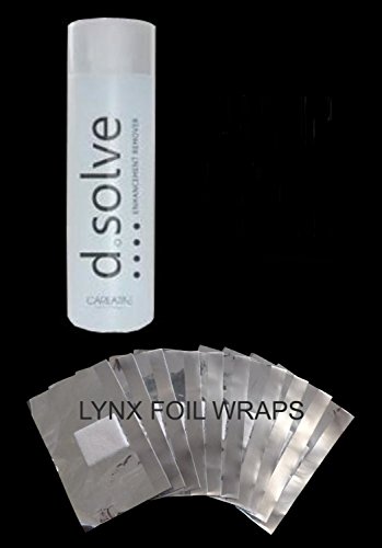 D Solve 250ml - Professional Enhancement Remover & 10 Lynx Foil Wraps - Remove Shellac/Gel Polish