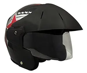 Deltz Power (ISI Certified) with Decal Open Face Helmet (Black Glossy). (Small)