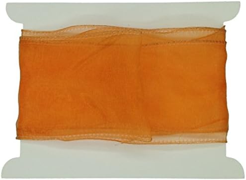 Truly Madly Deeply Orange 60mm Wide x 2 Metres Long Wired Organza Ribbon. Great for Birthday Decoration, Gift wrap, Christmas Ribbon, Wreath Making Supplies, DIY Crafting