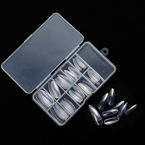 500 clavos de aguja de 10 tamaños - uñas de cobertura completa para uso en salón y bricolaje