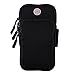 Produktbild yczc Arm Tasche, Universal Sportarmband Fitness Arm Tasche mit Kopfhörer Loch für iPhone X 8 7 6 6S Plus, Galaxy S9 Plus S9 S8 S7 Edge S6 Edge – Laufen, Fitnessstudio, Outdoor, Workout (a-Black)