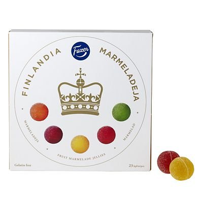 Fazer Finlandia Fruit Jellies Christmas Gift Box, 500g - Approx. 23 Pieces