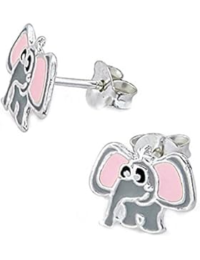 SL-Silver Kinder Ohrringe lustiger Elefant 925 Silber in Geschenkbox