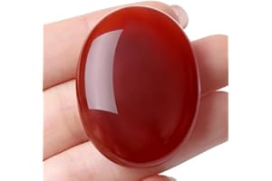 ‎AWARDSEN AWARDSEN Karneol Kristall Oval Heilung Kristalle, Roter Natürlichen Edelstein Daumen Sorge Stein für Wiccan Lieferungen, Angst Stressabbau, Home Dekoration, Balancing Meditation Zubehör