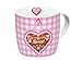 Produktbild infinite by GEDA LABELS Tasse Oktoberfest Spatzl Porzellantasse mit Henkel, Porzellan, Rosa/Weiß, 11,5 x 9,5 x 9 cm