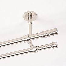 Staffe Per Bastoni Tende 4 Pezzi - In Alluminio Per Montaggio A Soffitto, Per Doppie Tende Da 28mm - Foto 7