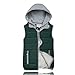 Produktbild Swallowuk Damen Kapuzenweste Herbst Winter Weste Gefutterte Steppweste Jacke Warme Mantel Ärmellose Weste mit Kapuze (L, Grün)