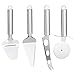 Produktbild SveBake Pizzaschneider Set - 4 Stück Edelstahl Käsehobel Käsemesser Käseschneider Käsebesteck Küchenhelfer Pizza Werkzeuge Set
