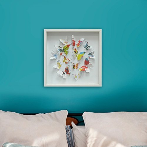 denoda® Bilderrahmen mit farbigen Schmetterlingen – 3D – Wandsticker (Wandsticker Wanddekoration Wohndeko Wohnzimmer Kinderzimmer Schlafzimmer Wand Aufkleber) - 2