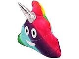 Rundes Kackhaufen Plüsch Kissen Spielzeug ca. 35cm Durchmesser (Kackhaufen Emoticon) (ki80 Haufen Einhorn) - 2
