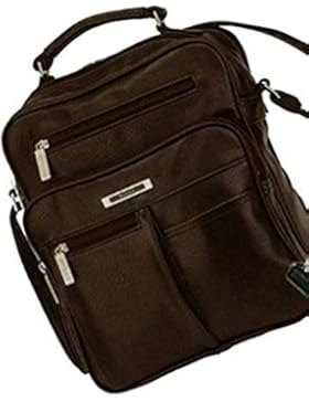 Herrentasche SPEAR 986 Umhängetasche Allzwecktasche Flugbegleiter Handyfach, extra RV-Rückfach braun o schwarz