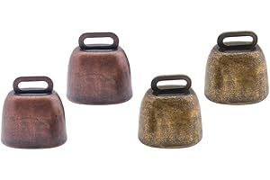 Nifocc Campane per animali domestici, in rame, per la fattoria, anti-Lost Bells fai da te, 4 pezzi, rosso, bronzo e bronzo verde