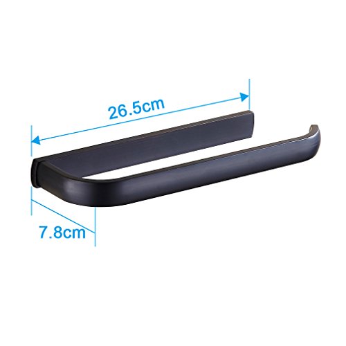 Auralum® Handtuchstange Handtuchhalter Handtuchständer Wandhalterung Schwarz Messing - 3