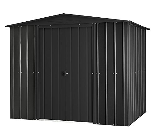 Globel Industries Metall Garten Gerätehaus Gartenhaus 8×6 anthrazit // 234x175x198 cm (BxTxH) // 4,1m² // Gerätehaus Metall Satteldach - 8