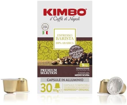 Kimbo Capsule Compatibili Nespresso* Original in Alluminio - 30 Capsule - Espresso Barista 100% Arabica