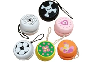 Schnooridoo 6 x JoJo Yoyo Jo Jo aus Holz Sortiert 4,5 cm Mitgebsel Kindergeburtstag Give Away