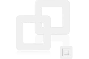 FUITKE Light Switch Surround, 2Pcs White 3.38 Inch Self Adhesive Light Switch Cover Plates Square Shape Acrylic Single Light Switch Covers Simple Wall Socket Stickers for Home Decoration