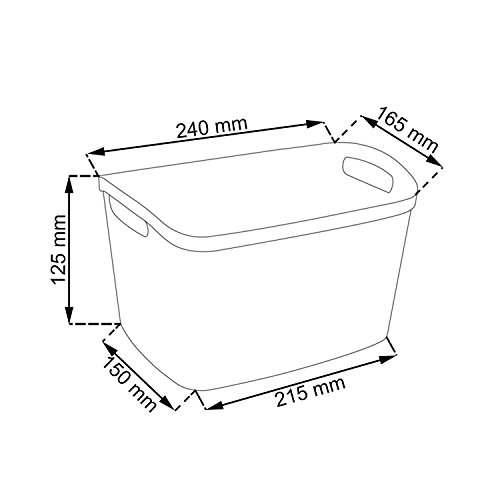 Curver Box Ribbon blau Korb 24 x 16 x 12,5 cm Aufbewahrungsbox Wäschekorb Dekobox Klammerkorb Kleinteile - 2