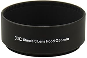 JJC Pare-soleil en métal à visser pour objectifs à filetage de 55 mm pour Nikon AF-P DX Nikkor 18-55 mm f/3.5-5.6G Sony 85 mm f/2.8 Alpha A-Mount Standard Prime Lens
