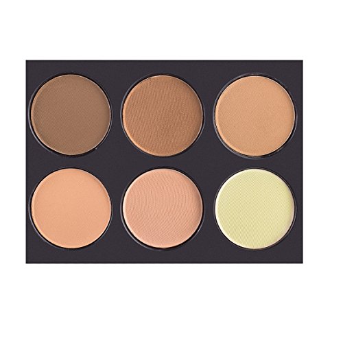 DE’LANCI 6 Colour Press Powder Contour Palette Gesicht Foundation Hervorhebungen Contouring Makeup Kit Up Set Travel Size Stellen - 3