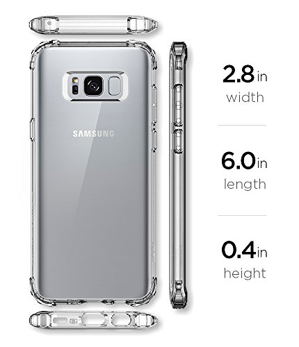 Spigen Crystal Shell - Carcasa para Samsung Galaxy S8  2017  con panel trasero transparente y esquinas reforzadas en TPU  poliuretano termopl  stico 