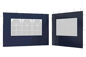 vidaXL 2X Pared Lateral Carpa Fiesta con Ventana PE Azul Cenadores Exterior